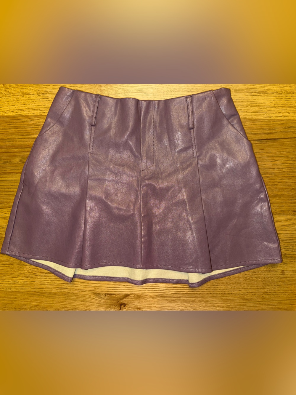 Hausen | Women's Faux Leather Mini Skirt | Purple | Size S